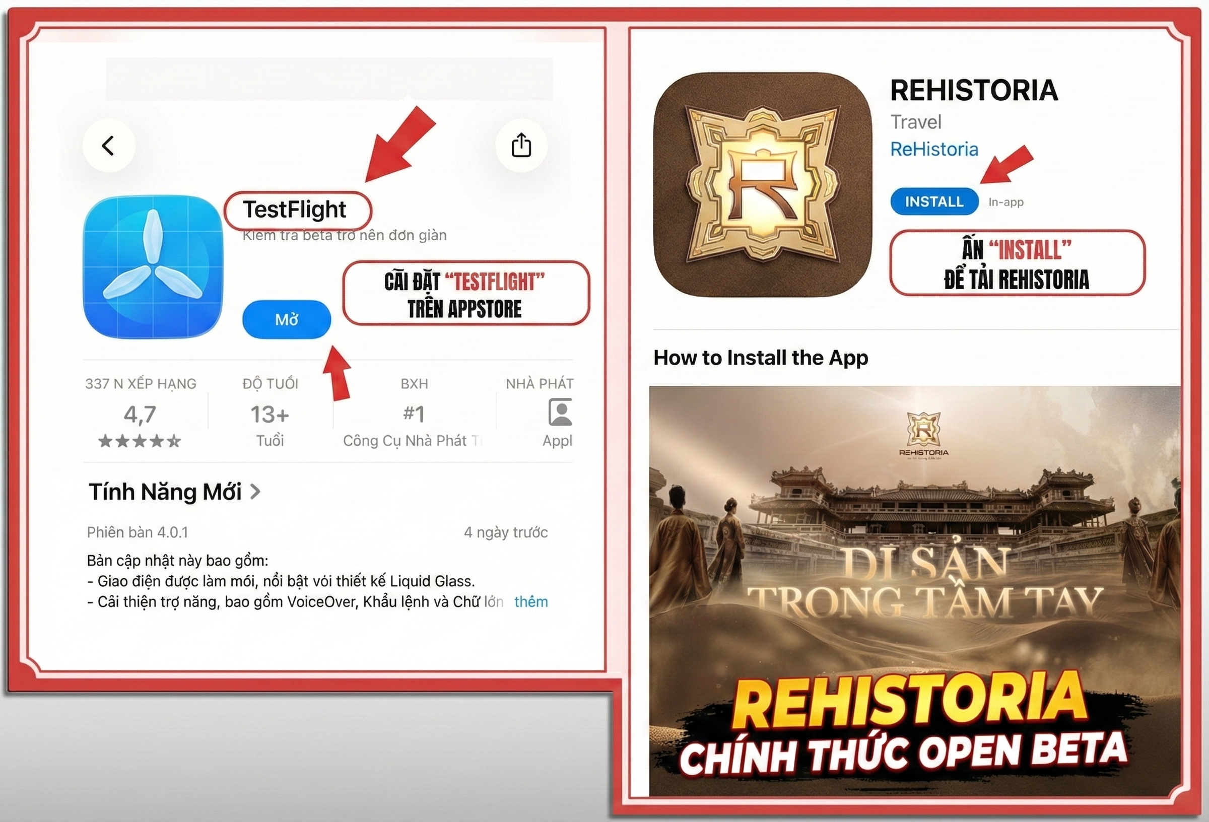 Hướng dẫn cài đặt ReHistoria qua TestFlight